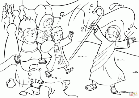 Israelites Cross the Red Sea coloring page | Free Printable Coloring Pages