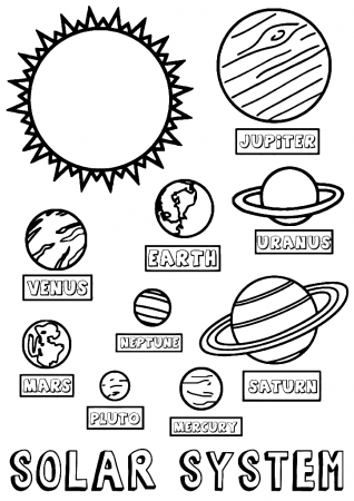 Planets Solar System for Kids Coloring Pages - Solar System Coloring Pages  - Coloring Pages For Kids And Adults