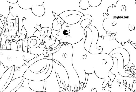 The Princess and her Unicorns Coloring Page ⋆ Print Free Coloring Pages