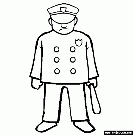 Police Coloring Page | Free Police Online Coloring