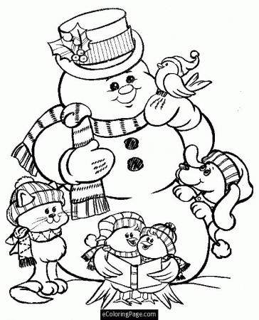 Christmas Coloring Pages With Animals - Coloring Page