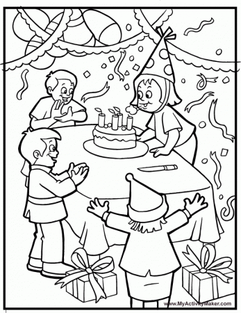 Birthday Theme Coloring Pages - Coloring Pages For All Ages