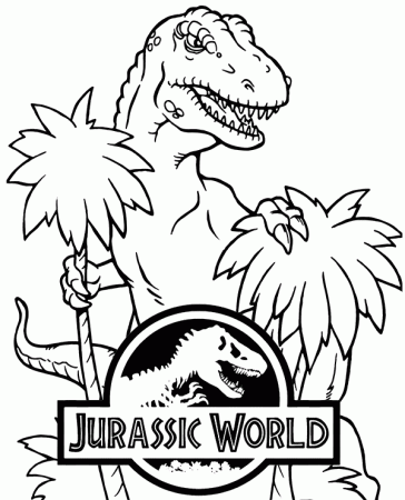 T-rex & Jurassic World coloring page sheet