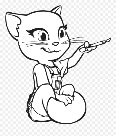 Talking Angela Talking Tom And Friends Coloring Book - Talking Angela  Colouring Pages Clipart (#5688268) - PinClipart