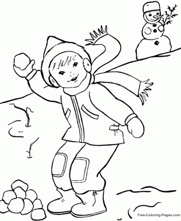 Winter Coloring Sheets - Snowball Fun