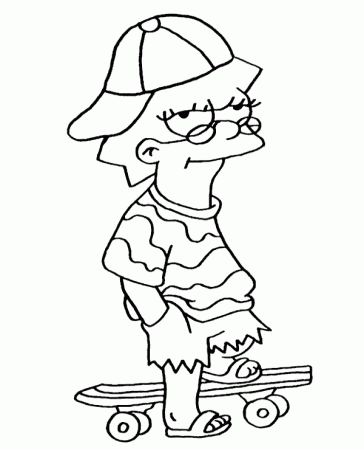 Funny Lisa Simpson coloring page sheet - Topcoloringpages.net