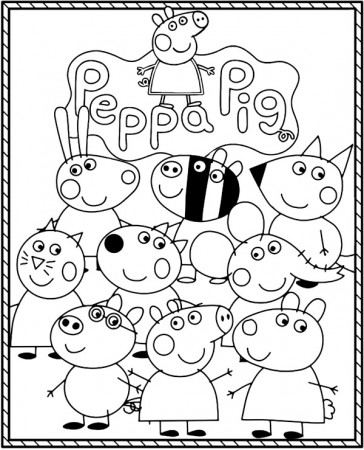 Peppa coloring page for kids - Topcoloringpages.net