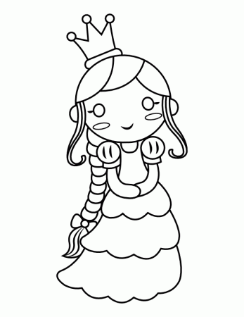 Printable Cute Princess Coloring Page