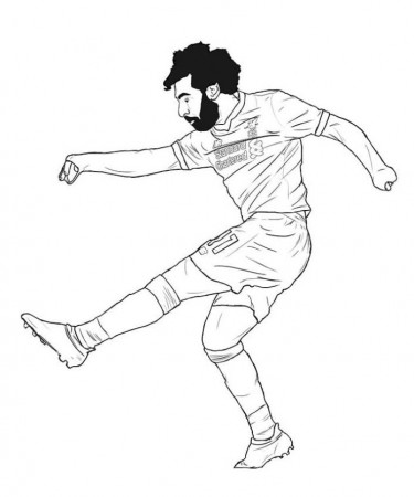 Coloring Book Soccer Exercise with Mohamed Salah to print and online