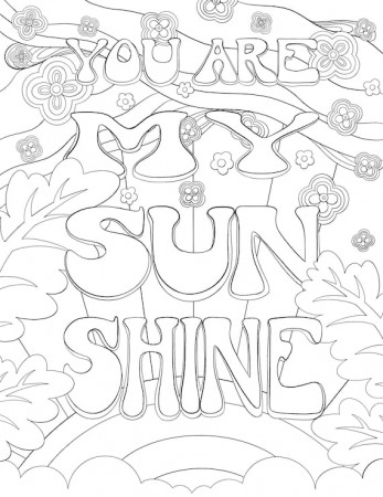 You Are My Sunshine Printable Coloring Page for Kids & Adults - Etsy