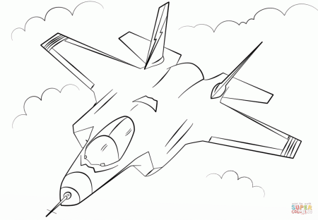 Stealth multirole fighter F-35 coloring page | Free Printable Coloring Pages
