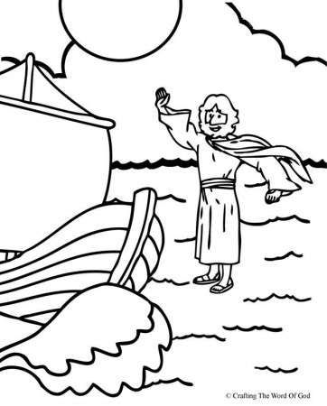Jesus Walks On Water- Coloring Page | Jesus walk on water, Bible coloring  pages, Sunday school coloring pages