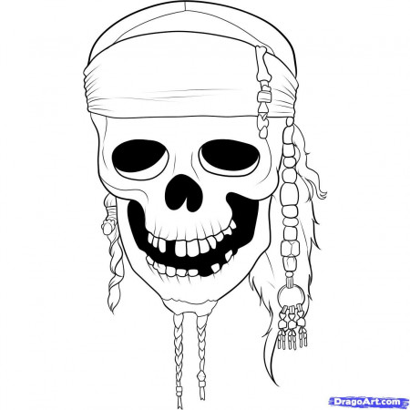 How to Draw Pirates of the Caribbean, Step by Step, Movies, Pop Culture,  FREE Online Drawing Tu… | Jack sparrow drawing, Skull coloring pages,  Pirate coloring pages