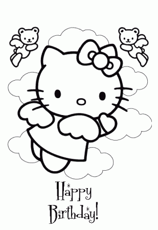 Hello Kitty Birthday Coloring Pages - GetColoringPages.com
