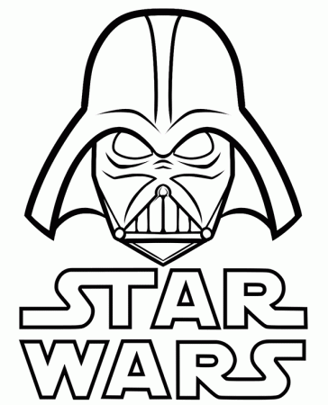 Star Wars logo and Vader on a unique coloring page, sheet, books