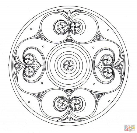 Celtic Ornament Design from Book of Kells coloring page | Free ...