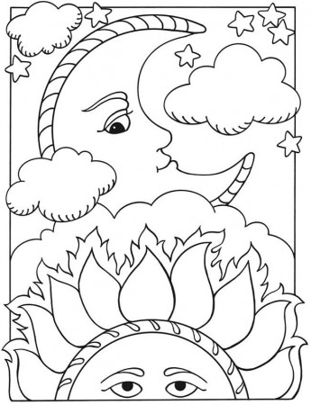 Coloring Pages: Coloring Pages For The Sun And Moon