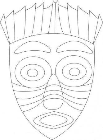 African Tribal Mask Coloring Page