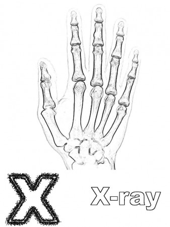 X is for X-ray - Coloring Page