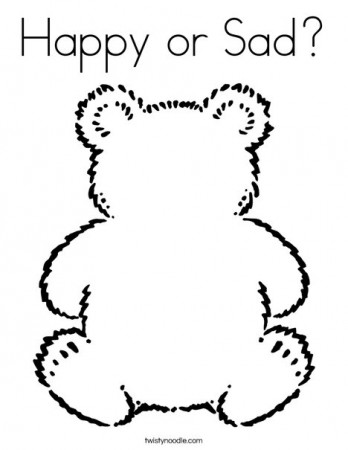 Happy or Sad Teddy Bear Coloring Page