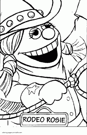 Free Sesame Street coloring pages. Rodeo Rosie || COLORING-PAGES -PRINTABLE.COM