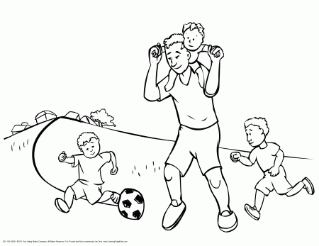 Playing Soccer With Family Coloring Pages For Kids #b9L ...