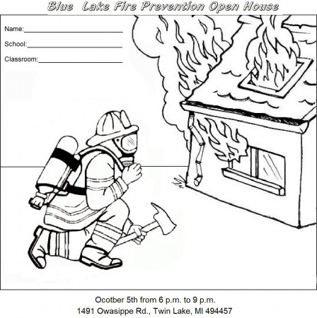 Fire Safety For Kids - Coloring Pages for Kids and for Adults