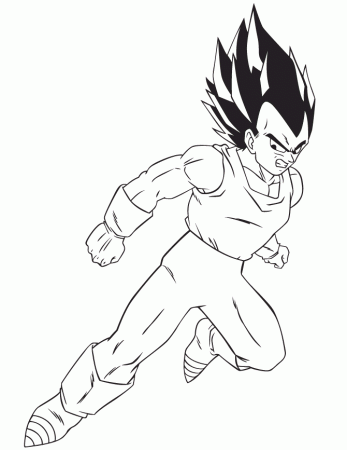 Cartoon Dragon Ball Z Vegeta Coloring Page | HM Coloring Pages