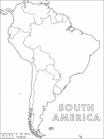 Map colouring pages for kids | South america map, Latin america map, Europe  map printable