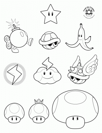 Mario Mushroom Coloring Pages - Coloring Page