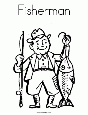 Fisherman Coloring Page - Twisty Noodle