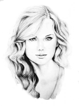 Awesome Sketch of Taylor Swift Coloring Page | Color Luna