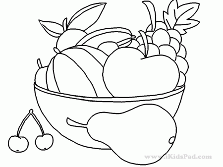 Free printable fruits and food coloring book for kids
