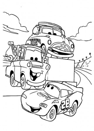 Lighting McQueen And His Crew Coloring Page - Free Printable ...