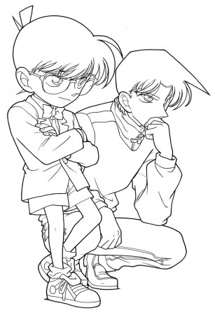 Heiji And Conan Finding The Truth Coloring Page - Free Printable ...