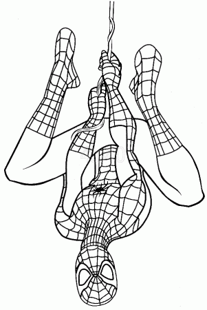 spiderman coloring pages hanging upside down Coloring4free -  Coloring4Free.com