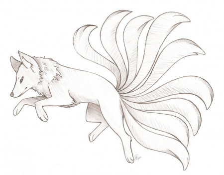 Nine Tailed Fox by angelnablackrobe | Spirit animal art, Animal sketches,  Fox art