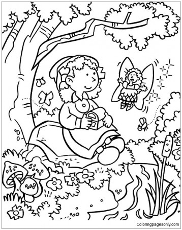 Fairy Give Treasure Chest in Garden Coloring Pages - Nature & Seasons Coloring  Pages - Coloring Pages For Kids And Adults