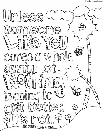 The Lorax-Inspired Earth Day Coloring Page | Dawn Nicole Designs™
