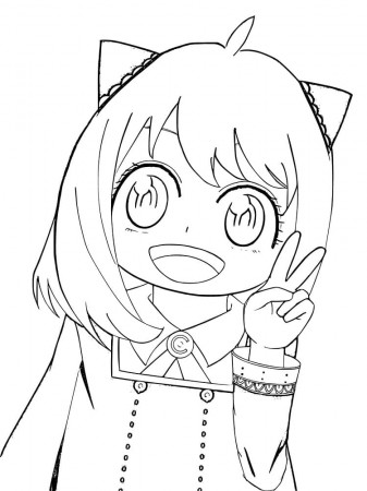 Cute Anya Coloring Page - Anime Coloring Pages