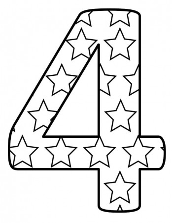 Free Printable Number 4 Coloring Page - Free Printable Coloring Pages for  Kids