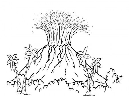 Volcano Coloring Pages | 100 images Free Printable