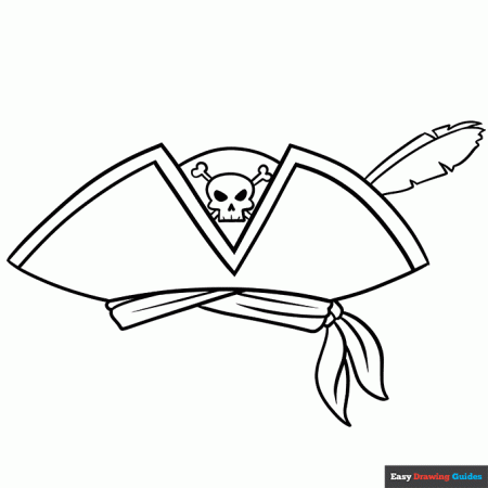 Pirate Hat Coloring Page | Easy Drawing Guides