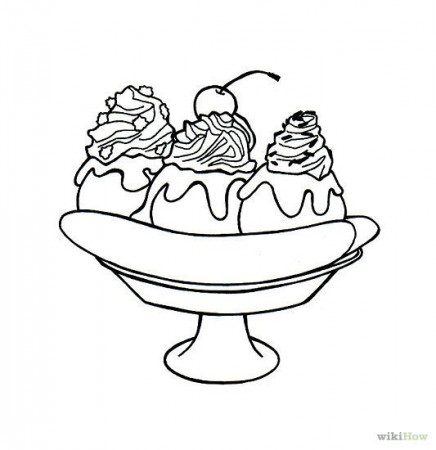 Gallery For > Banana Split Coloring Page | Banana split, Coloring pages,  Cute food drawings