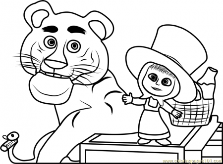 Tiger Coloring Page - Free Masha and the Bear Coloring Pages :  ColoringPages101.com