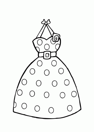 Dress polka dot coloring page for girls, printable free | Coloring pages  for girls, Designs coloring books, Fashion coloring book