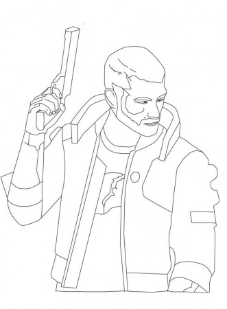 V Cyberpunk 2077 Coloring Page - Free Printable Coloring Pages for Kids