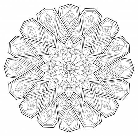 Relaxing Mandala with beautiful patterns - Difficult Mandalas (for adults)