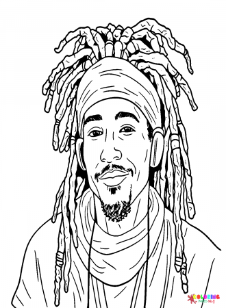 Man with Dreadlocks Coloring Pages - Dreadlocks Coloring Pages - Coloring  Pages For Kids And Adults