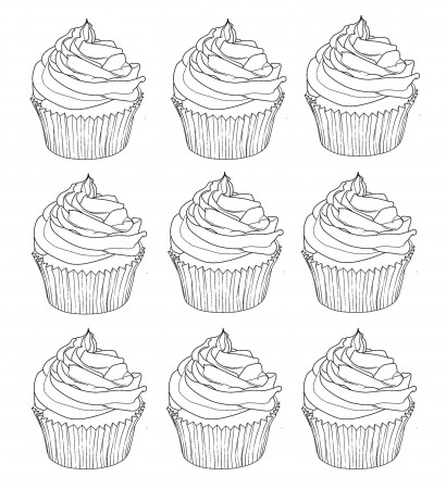 Cupcakes warhol - Cupcakes Adult Coloring Pages